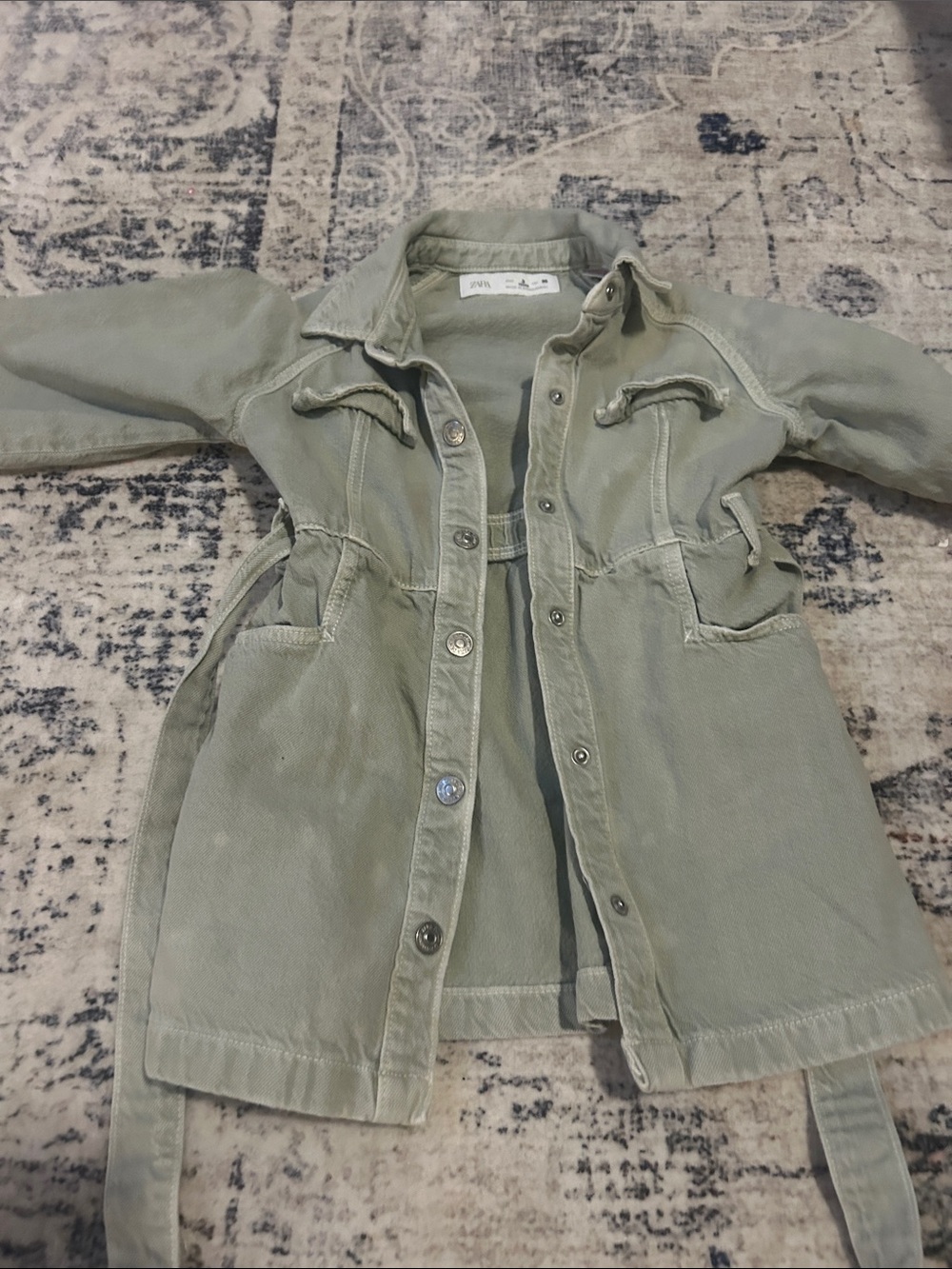 Zara Light Olive Green Kids Dress